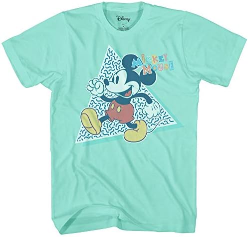 Disney Mickey Mouse 90s Nostalgia Classic Retro Vintage Disneyland World Tee Funny Humor Adult Mens Graphic T-Shirt Apparel (Mint, Large)