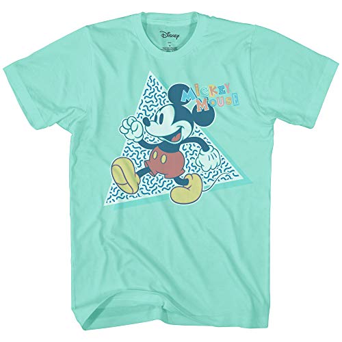 Disney Mickey Mouse 90S Nostalgia Classic Retro Vintage Disneyland World Tee Funny Humor Adult Mens Graphic T-Shirt Apparel (Mint, Large) #TOP28