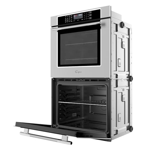 Image of Empava 30 inch 10.0 cu ft Double Electric Wall Oven, Convection & Air Fryer | 10 Cooking Functions, Convection Cooking Upper Oven, 5.0+5.0 cu ft Capacity, Touch Controls, Air Fry Basket Included