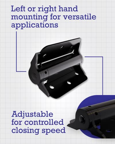 Hardware Essentials 852868 Hardware Essentials 852546 Satin Brass Double-Acting (3-Inch) Black Adjustable Screen Door Spring Hinge, 3" (76.2Mm), 2 Count #TOP3