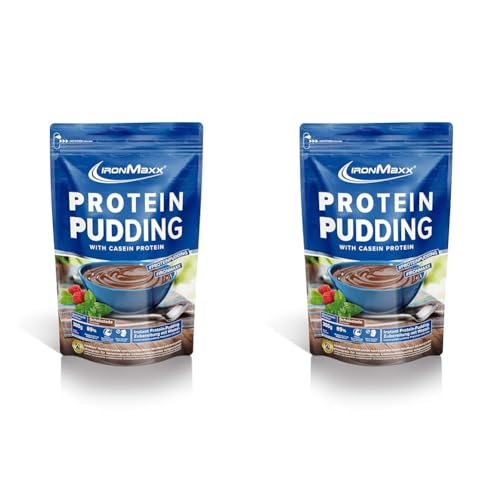 IronMaxx Protein Pudding Pulver, Geschmack Schokolade, 300 g (2er Pack)