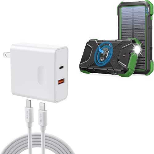 BLAVOR 20,000mAh Solar Wireless Charger Power Bank+USB C Wall Charger 20W Dual Port Fast Charger with Cable