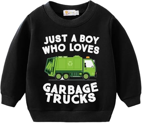 Tkria Just A Boy1 Who Loves Garbage Truck T-Shirt Kid truck Garbage Truck Sweatshirt Toddler Tee Top Pullover Outfit Clothes 7T 8T