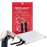 Feuerlöschdecke, Feuerlöschdecken zum Ersticken eines Küchenfeuers – 1 x 1 m Feuerlöschdecke, Brandschutzausrüstung für die Sicherheit zu Hause, in der Küche und beim Camping