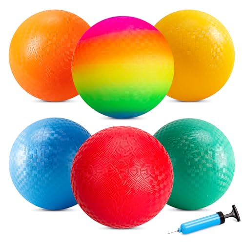 EVERICH TOY Playground Balls Kickball, 6 or 12 Pack 8.5' Dodgeballs Bouncy Kick Balls for Kids...