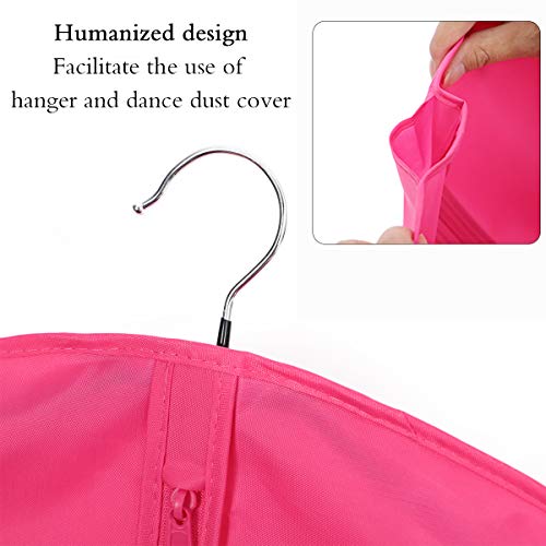 Kernorv Garment Bags Dance Costume Bags,51" Breathable Dance Dress Bag Dust-Proof Bag With 2 Zipper Mesh Pockets And Clear Window For Dance Costumes, Storage Or Travel (5 Pack,Pink) #TOP5