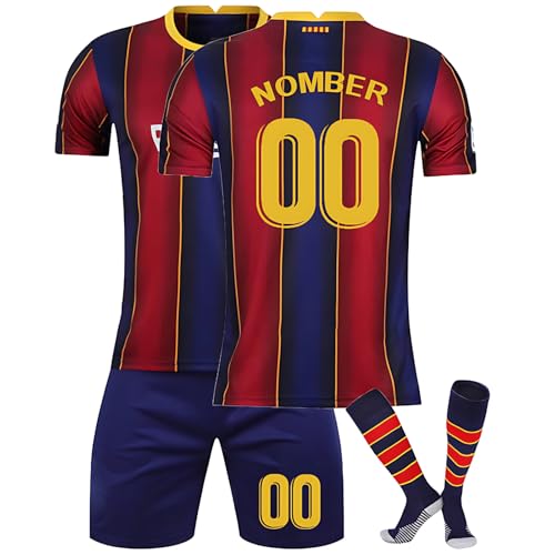 Conjunto Camiseta Fútbol Niños 2024/2025 – Camiseta Personalizada con Nombre y Número + Short + Calcetines Pequeños Futbolistas B04