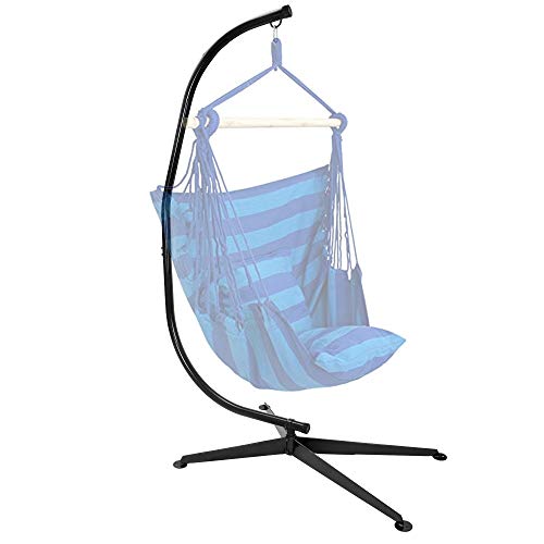 ZENY Hanging Chair Stand Hanging Hammock Stands Heavy Duty Steel C Stand Frame for Hanging Hammock Swing Chair Indoor Outdoor Stand Only