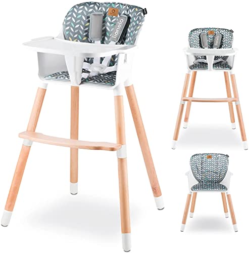 LIONELO Koen chaise haute bébé 2 en 1 pour enfant, pliable, pieds antidérapant, de 6 à 36 mois, ceintures de sécurité à 5 points, capacité de charge jusqu'à 15 kg / 30 kg (Yellow)