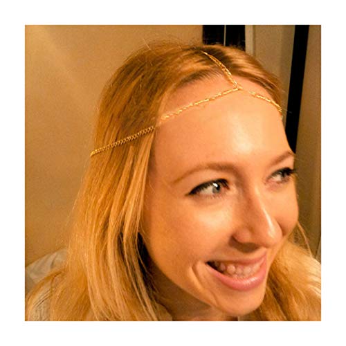 Brishow Head Chain Pendant Vintage Tassel Headpieces Forehead Headband Wedding Jewelry Chain for Women and Girls (Silver)