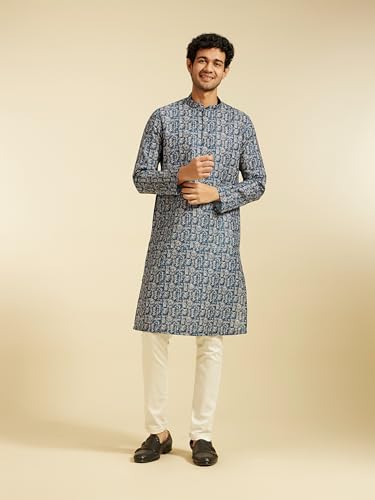 Image of DIWAS BY MANYAVAR Men's Viscose Blend Printed Kurta (1pc)