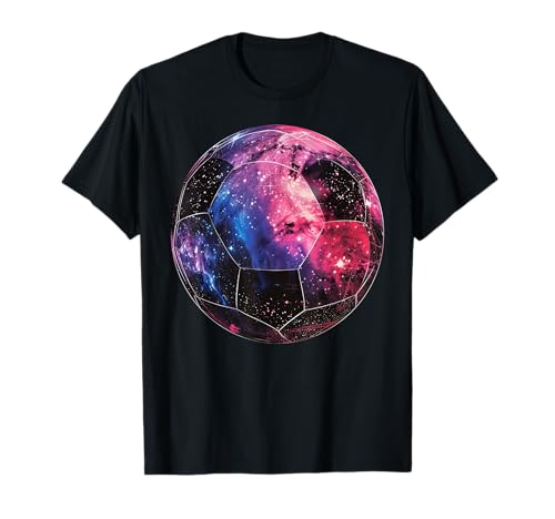 Space Galaxy Soccer Ball Cosmic Milky Way Nebula Stars T-Shirt