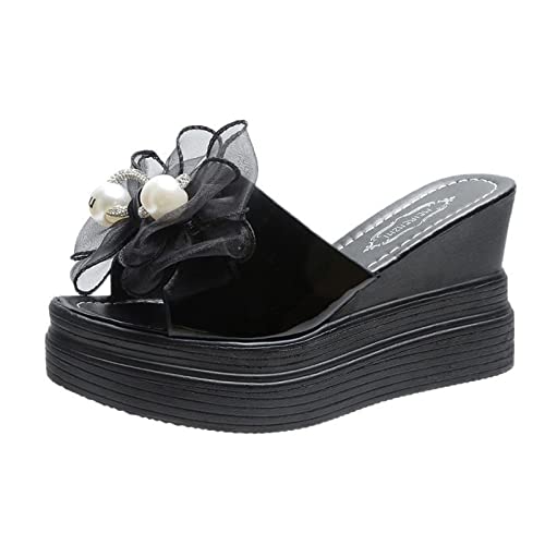 Genérico Chanclas Deportivas Hombre Chanclas Barefoot Cuñas de playa a la, zapatillas abiertas para mujer, zapatos con punta, sandalias romanas de verano, Chanclas Playa Mujer Sandalias (Black, 38)