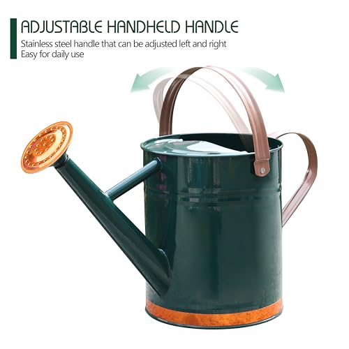 SunnyTong Metal Watering Can for Outdoor and Indoor Plants, Watering Can Decor, 1 Gallon (1 Gallon Green2)