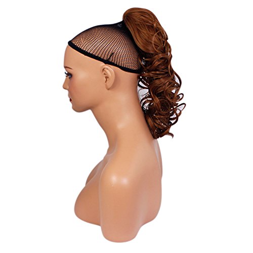 Elegant Hair - 22" PONYTAIL Clip in Hair Piece WAVY Light Auburn #30Y REVERSIBLE Claw Clip