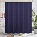 Plastic Shower Curtain, 72" W x 72" H EVA 8G Shower Curtain with Heavy Duty Clear Stones and 12 Grommet Holes Waterproof Thick Bathroom Plastic Shower Curtains Without Chemical Odor-Navy Blue