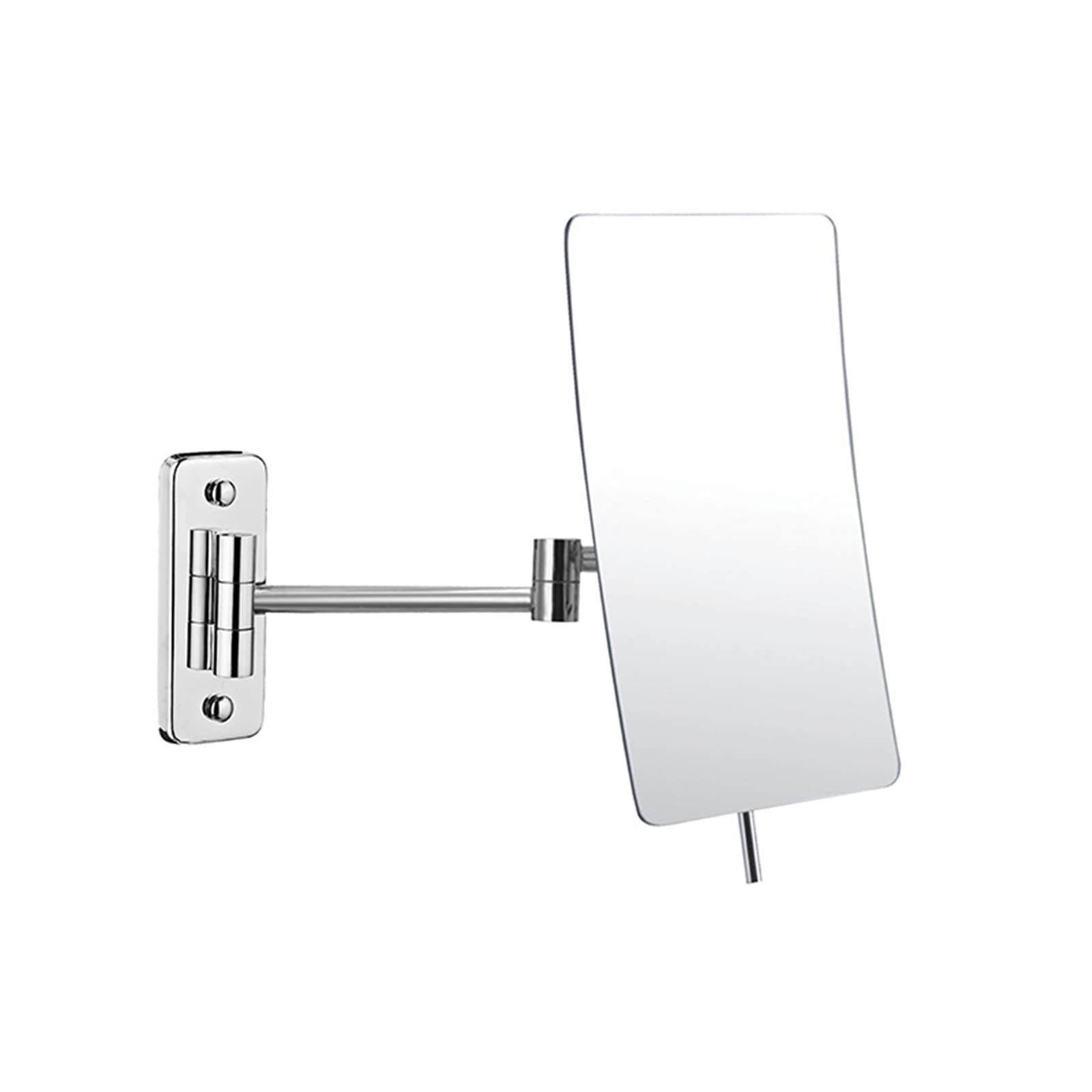 Espejo de maquillaje plegable para baño, espejo telescópico giratorio para colgar en la pared, triple zoom, espejo de maquillaje de un solo lado, 8 pulgadas, parte inferior cuadrada