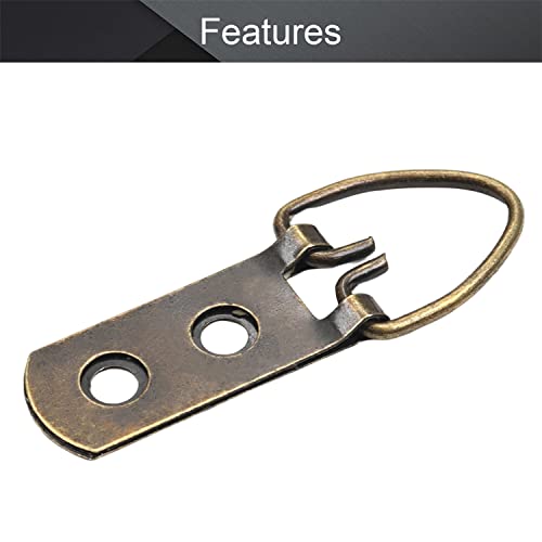 Image of MroMax 100PCS Ring Picture Frame Buckle 2.13 inch x 0.63 inch Bronze Tone Assortment Kit for Home Decoration Picture Frames Photo Hanging Solutions