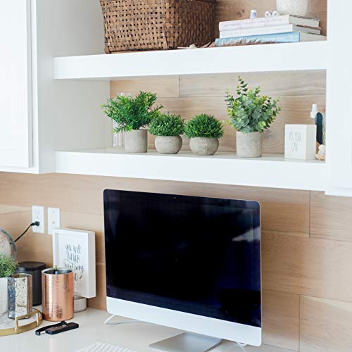 Greencallow Artificial Plants For Home Decor Indoor. 4 Mini Plants, Rosemary Faux Plant Decor, Eucalyptus Plant, Grass Faux Plants. Small Fake Plants For Shelf Or Desk Plant Artificial Greenery Décor #TOP2