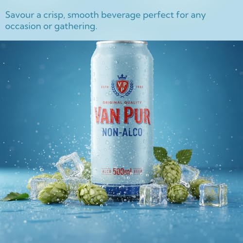 Image of Van Pur Non Alcoholic Beer 500 ML - Zero Alcohol Malt Beverage, Light & Refreshing, Pack of 1