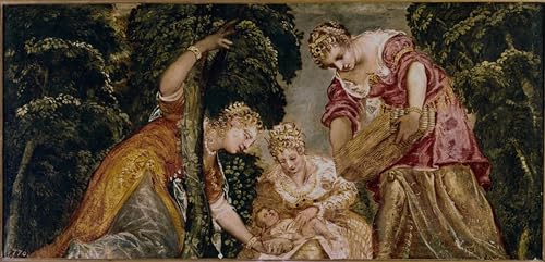 Affiche toile Tintoretto Moïse sauvé de l'eau pour décoration mural de salon