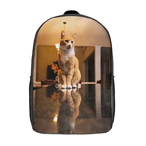 Sac à dos d'école chat 17 pouces pour adolescent et enfant