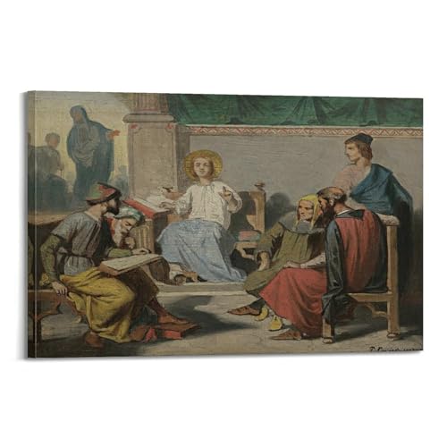 Poster décoration sur toile motif Jésus enseignant 50 x 75