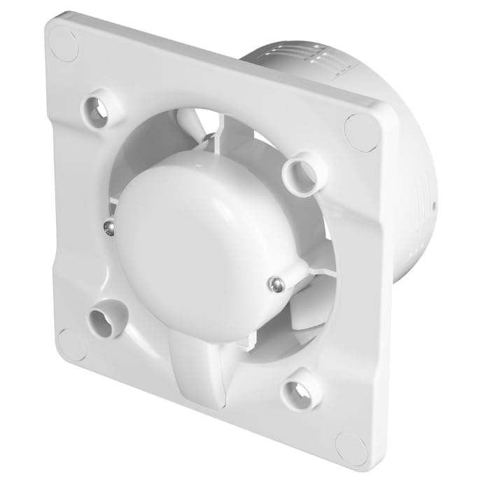 Whisper Pro-Design Badezimmerlüfter - Ø100 mm - Schwarz - Flaches Glas - Leiser Betrieb - Energiesparend