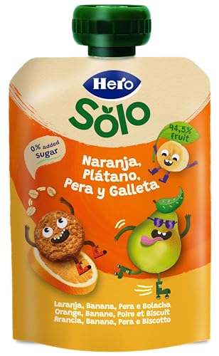 Alimento infantil con puré de frutas y galleta Hero bolsa 100 g