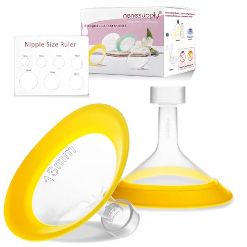 Nenesupply 13mm Oval Flanges Compatible with Medela Breast Pump Parts Replace Medela Flange Accessories. Work with Pump in Style Parts Symphony Parts Swing Maxi Harmony and Personalfit Flex