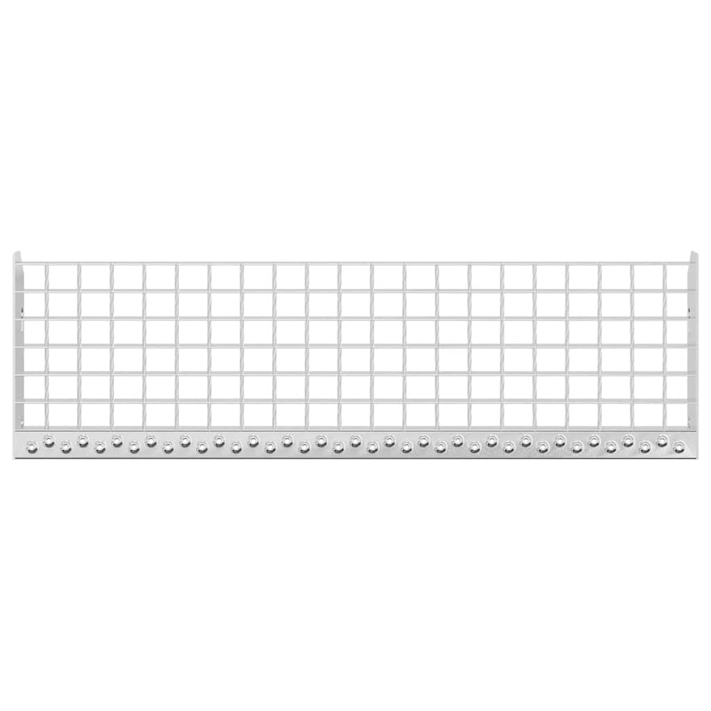 Mangloder - Scalino a griglia in acciaio zincato, 60 x 24 x 7 cm, con superficie antiscivolo e bordi antiscivolo, resistente alle intemperie, per scale interne ed esterne, protezione sicura per scale