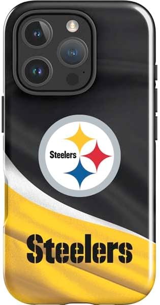 Skinit Impact Phone Case Compatible with iPhone 16 Pro Max - Officially Licensed NFL Pittsburgh Steelers Black Blast Design