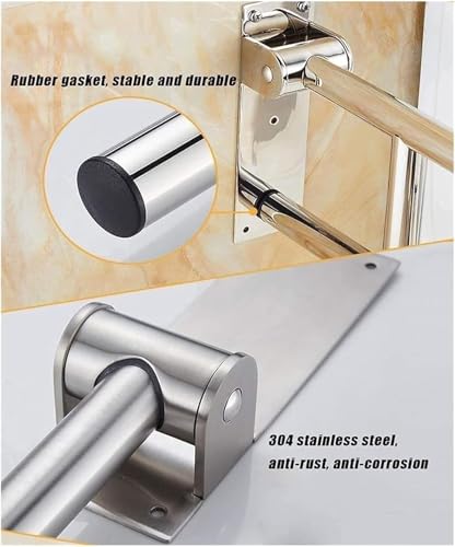 Barre d'appui de sécurité en acier inoxydable avec finition chrome de luxe - 5