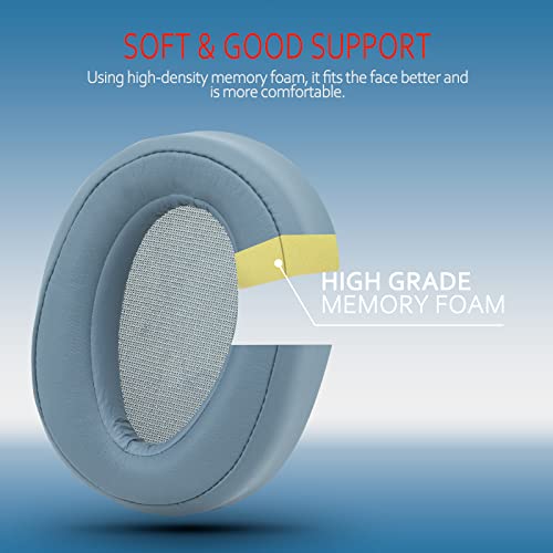 Image of Krone Kalpasmos Ear Pads for Sony WH-H900N, Compatible with Sony MDR-100ABN Headphones Over Ear Cushion, Soft Memory Foam Protein Leather Replacement Sony Headset Repair Part (Moonlight Blue)