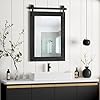 Farmhouse Bathroom Mirror for Over Sink 22×32 Black Rustic Western Barn Decor Bathroom Vanity Mirror Wall Mirror for Bathroom Living Room Bedroom Entryway