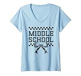 Photo Gallery donna coquette bow preppy scuola media insegnante donna ragazza girly maglietta con collo a v Photo Gallery donna coquette bow preppy scuola media insegnante donna ragazza girly maglietta con collo a v