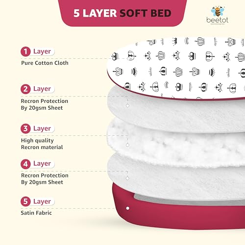 beetot 3 in 1 Baby Bed Set, Red Red Wine - Image 5