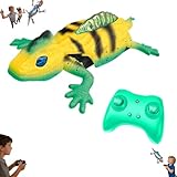 Wall Climbing Gecko,Glow in The Dark Wall Crawling Crawler Gecko w LED Eyes,W-All Crawler Robot Geckos,Rechargeable Remote Control Robot Kids Toys,Christmas Stocking Stuffers for Boys Girls Teens