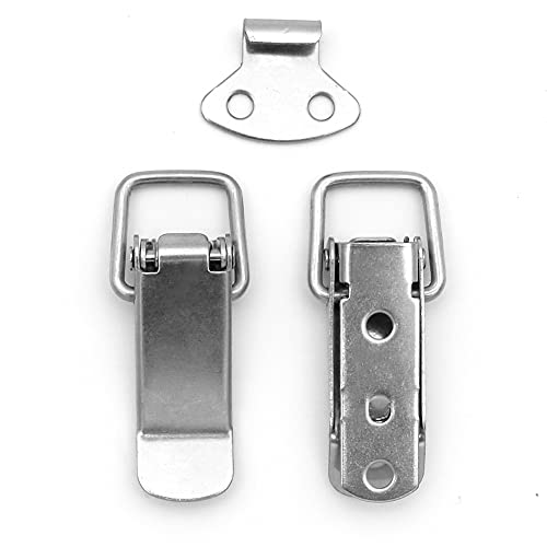 BERYLER Latch, Stainless Steel Spring Loaded Toggle Latch, Silver Catch Hasp Clamp Clip Lock with High Quality Stainless Steel Screws for Cabinet, Wooden Case, Box, Chest(4 Pack) - Image 3