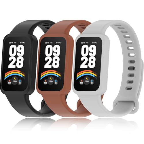 Z.DuDuZAZA �X�g���b�v Xiaomi Smart Band 9 Active�x���g�����p [3�p�b�N] ���߉\�ȃV���R�����X�g�o���h Mi Smart Band 9 Active (P-C)�p