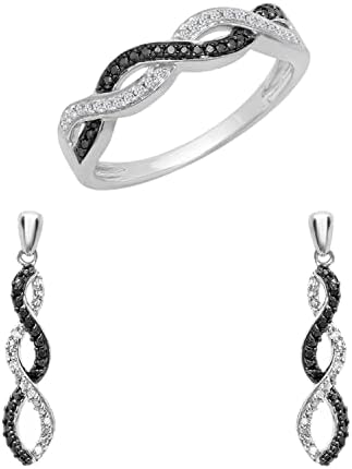 Dazzlingrock Collection Round Black and White Diamond Infinity Sw...