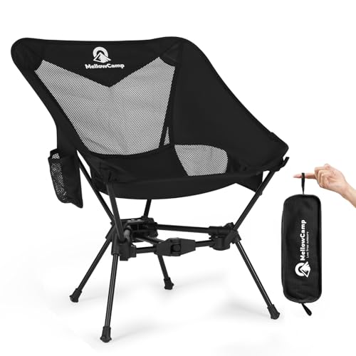 MellowCamp Camping Chair, Ultralight Folding Backpacking Hiking Chair - Compact Portable for Hiking, Camping, Backpacking, Beach, Roadtrip