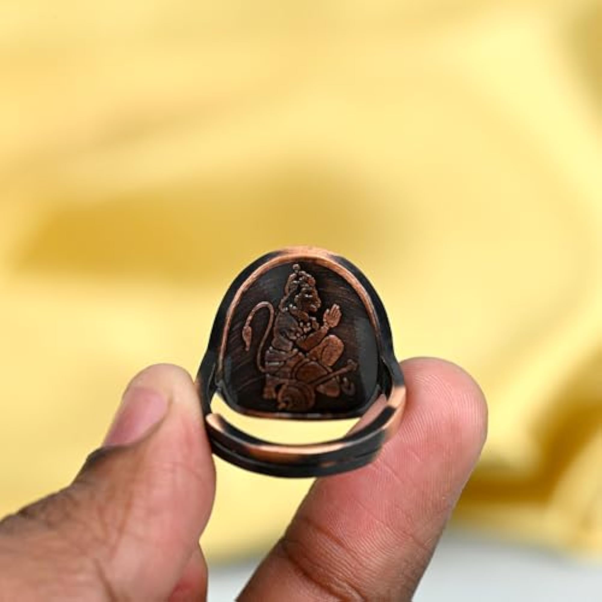 Hanuman Yantra Copper Ring, Spiritual Gift