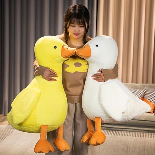 Ente Kuscheltier, Plüschtier Ente süße Spielzeug plüsch Ente Einfache Stofftier, zum Spielen und Kuscheln, Geschenk für Kinder Mädchen (35 cm,Weiß)