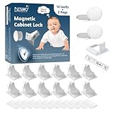 Blessimo® 12 Pack Magnetic Cabinet Locks Baby Proofing with 12 locks and 2 Keys - Child Locks For Kitchen, Cabinets and Drawers - 3M Adhesive Easy Installation