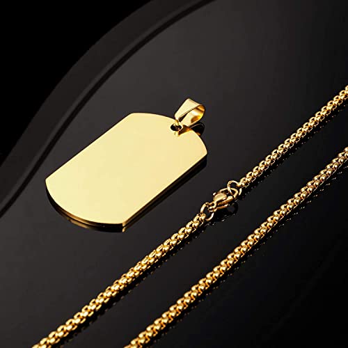 Phocksin Personalized Color Photo Custom Dog Tags Gold Necklace Front/Back Side Picture With Resin Cover - Stainless Steel Pendant Necklace Jewelry For Good Friend #TOP1