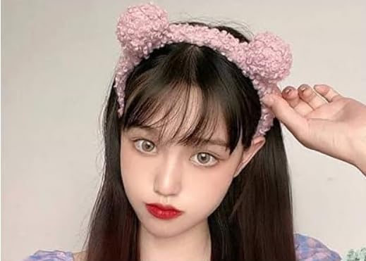 RedFlameDS 4 Pcs Headbands with Bear Ears Cute Makeup Hairbands,Skincare Headband Makeup Headband (pinkgreenyellow rown) - Image 2