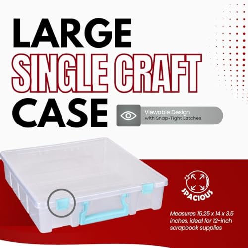 Image of ArtBin Super Satchel 1-Compartment Craft Storage Box, Clear | One Open Compartment, 15.2 x 8 x 6.2 Inches, Secure Latches, Stackable, Clear Durable Polypropylene