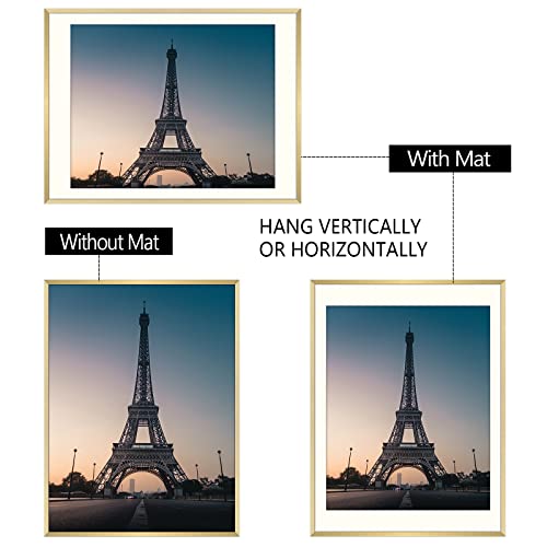 Golden State Art, 18X24 Metal Frames With Ivory Color Mat For 16X20 Picture - Include Sawtooth Hangers, Spring Clips - Easy For Wall Mounting - Real Glass (Gold, 3-Pack) #TOP2