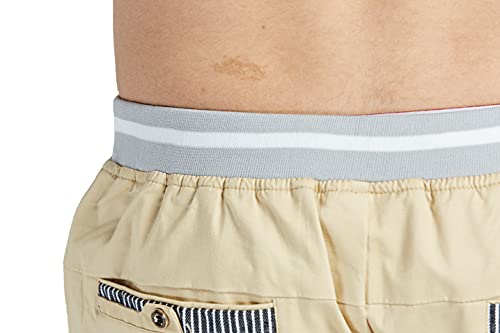 Tansozer Mens Shorts Casual Classic Fit Drawstring Summer Beach Shorts with Elastic Waist and Pockets Grey 2XL - Thumbnail 4
